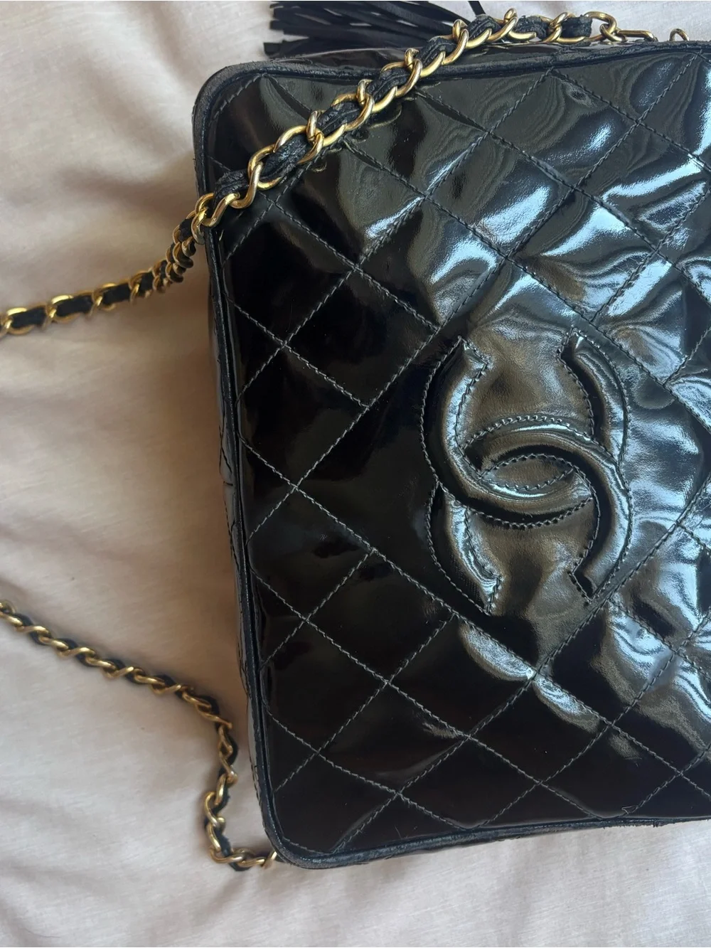 CHANEL black quilted